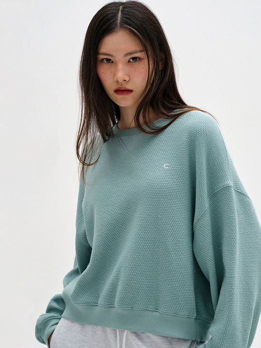 [23FW clove] Waffle Sweatshirt (Mint)