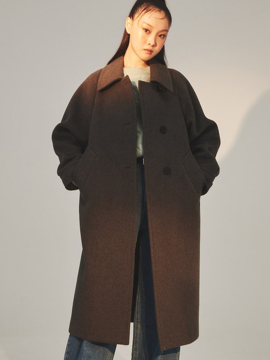 Volume Silhouette Maccollar Coat  Brown (KE3X30M02D)