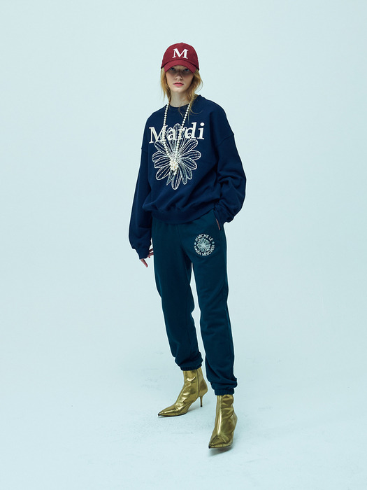 SWEATSHIRT FLOWERMARDI NEEDLEWORK_NAVY CREAM