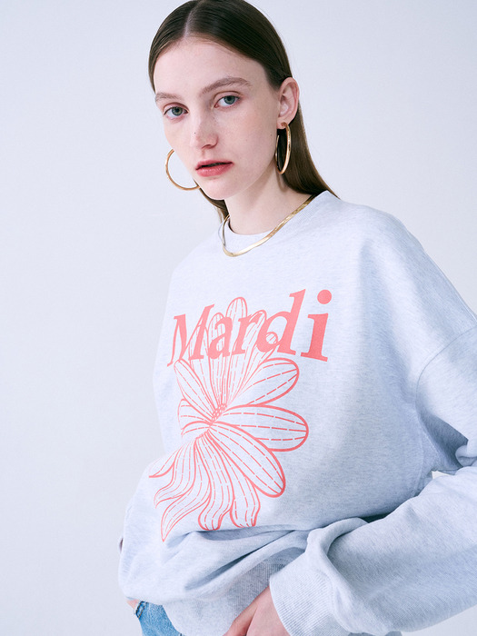 SWEATSHIRT FLOWERMARDI_HEATHER CORAL