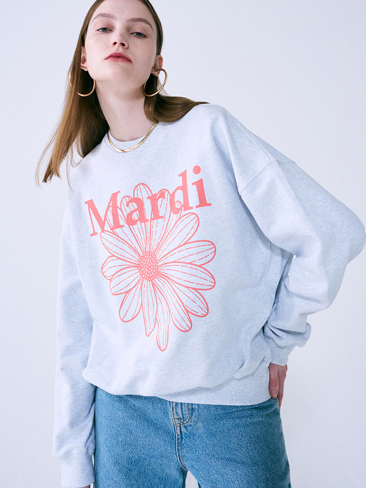 SWEATSHIRT FLOWERMARDI_HEATHER CORAL