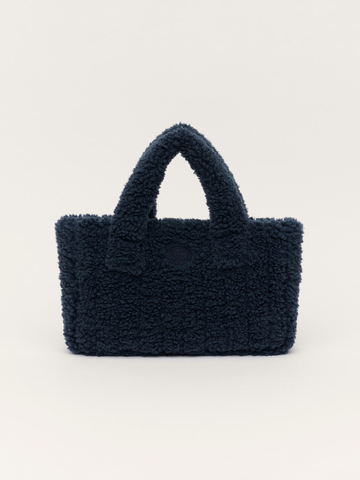 시엔느]Shearing Bear Padding Bag (Navy)