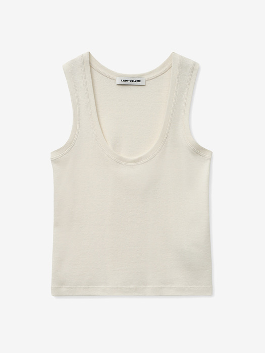 BASIC ROUND SLEEVELESS_CREAM