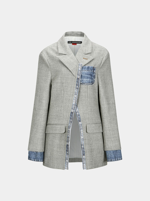 앤더슨 벨]MAGGIE RAW-CUT WOOL JACKET awa609w(GREY)