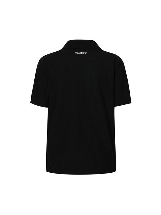 COTTON PIQUE POLO SHIRT_Black