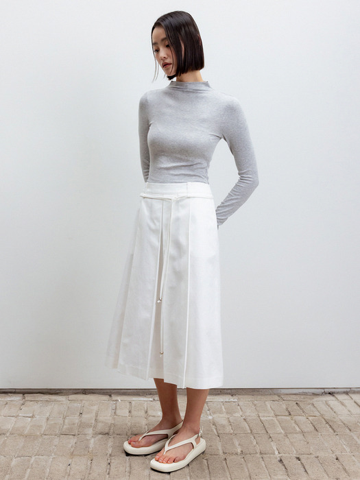 White Pleats Skirt_White