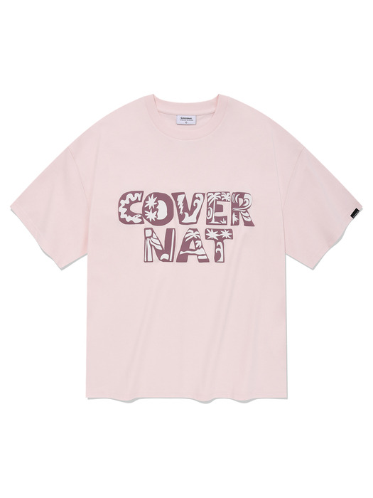 트로피컬 로고 티셔츠 라이트 핑크