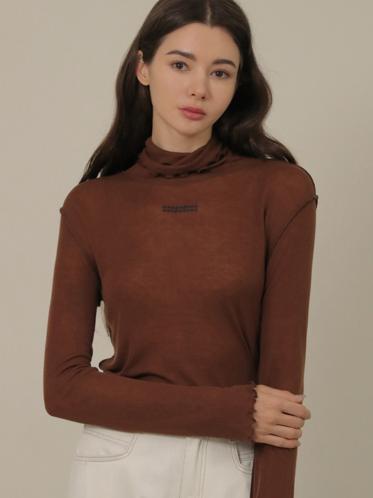 Wave Soft Tencel Pola T-shirt (Brown)