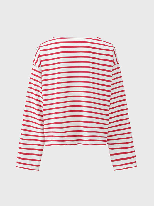 KLASSIC BORDER STRIPE T-SHIRT_RED