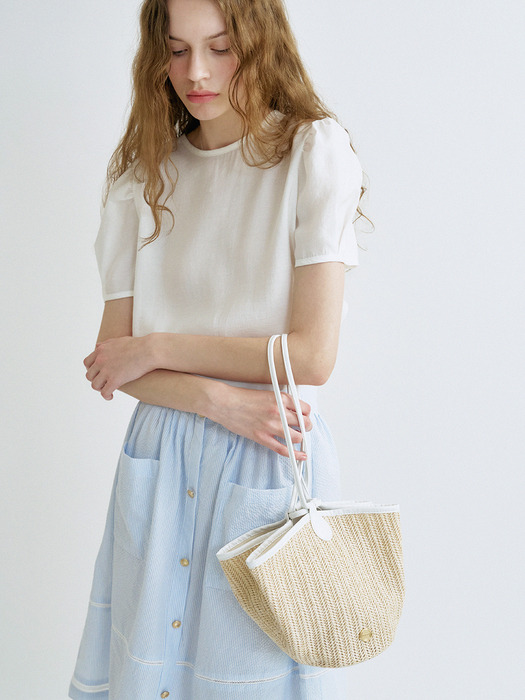 S Holiday Ratan Bucket Bag_White