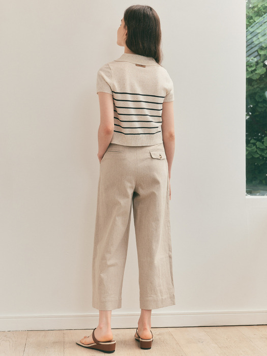 WD_One tuck linen wide pants