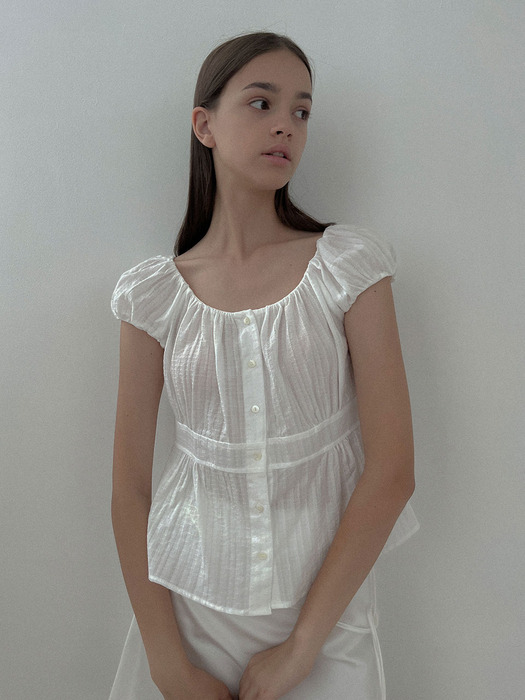 [24 SUMMER][SALT Label] MARRY PUFF BLOUSE_WHITE