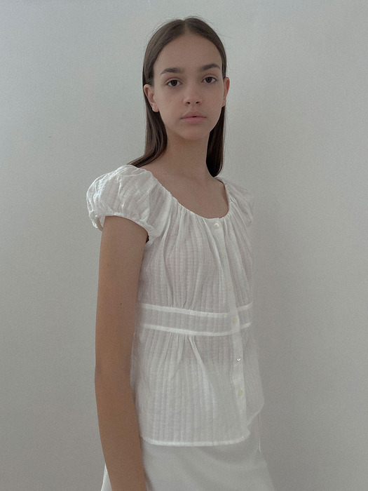 [24 SUMMER][SALT Label] MARRY PUFF BLOUSE_WHITE