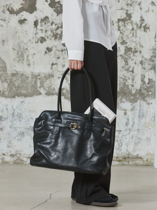 CLASSIC BELT SHOPPER BAG_BLACK