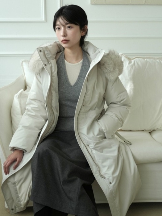 [오늘출발]폭스퍼 후드 롱 덕 다운 점퍼_2colors