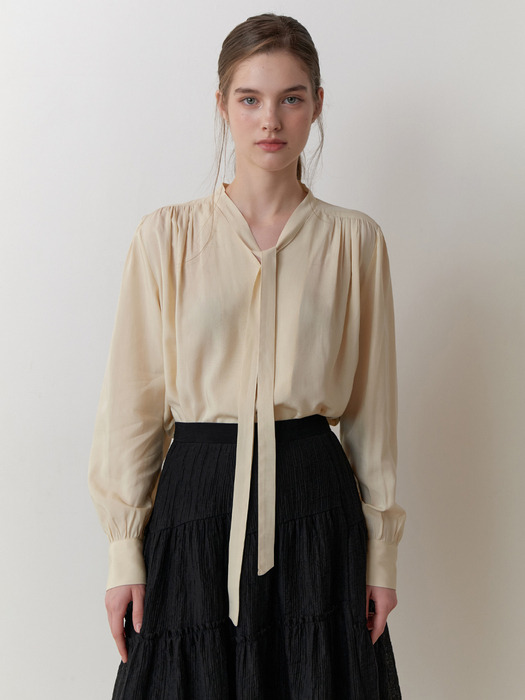 Dandelion tie blouse (beige)