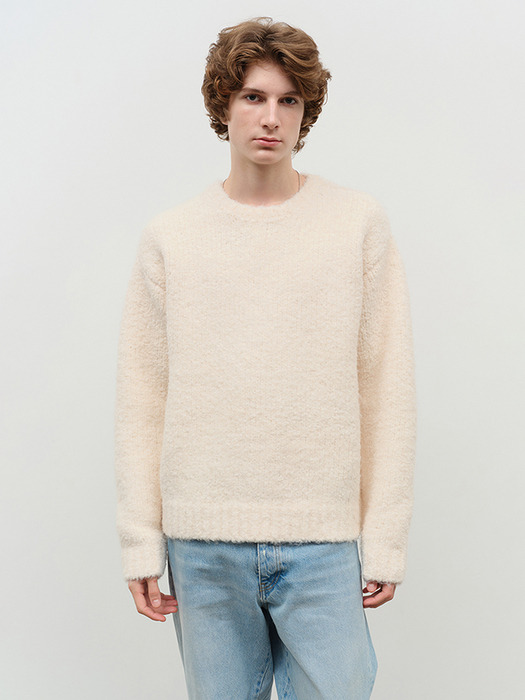 UNISEX CLOUD BOUCLE SWEATER IVORY_M_UDSW4D127IV