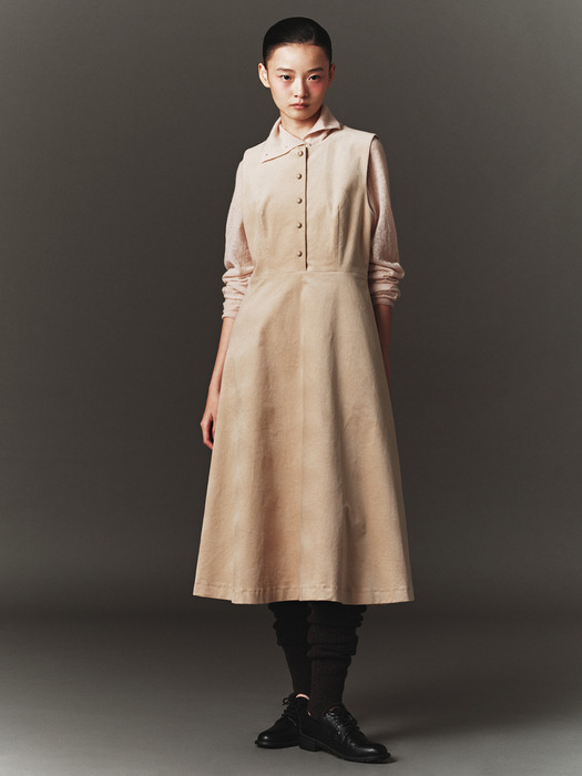 VELVET SLEEVELESS DRESS / 2COLORS