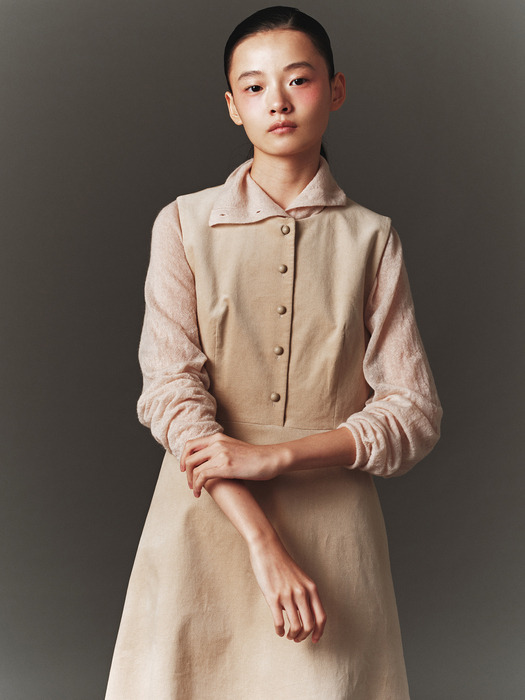 VELVET SLEEVELESS DRESS / 2COLORS