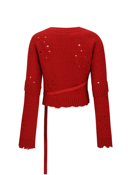 NORA STRAP KNIT PULLOVER atb1196w(SCARLET)