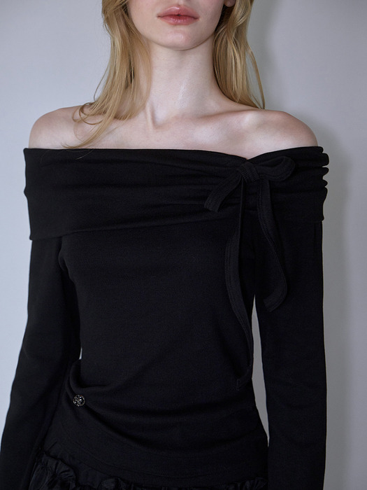 Tiffany Off shoulder Long Sleeve [Black]