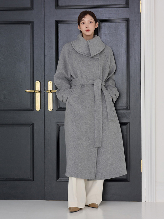 COLLAR POINT WOOL LONG COAT GRAY 카라 포인트 울 롱 코트 그레이 5차