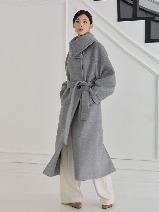 COLLAR POINT WOOL LONG COAT GRAY 카라 포인트 울 롱 코트 그레이 5차