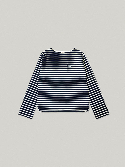 NUER STRIPE T-SHIRT IN [NAVY IVORY]