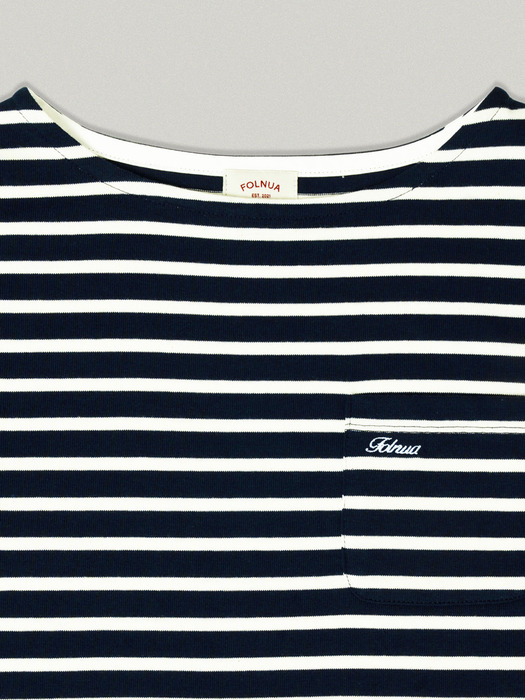 NUER STRIPE T-SHIRT IN [NAVY IVORY]