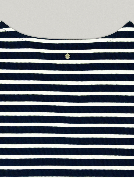 NUER STRIPE T-SHIRT IN [NAVY IVORY]