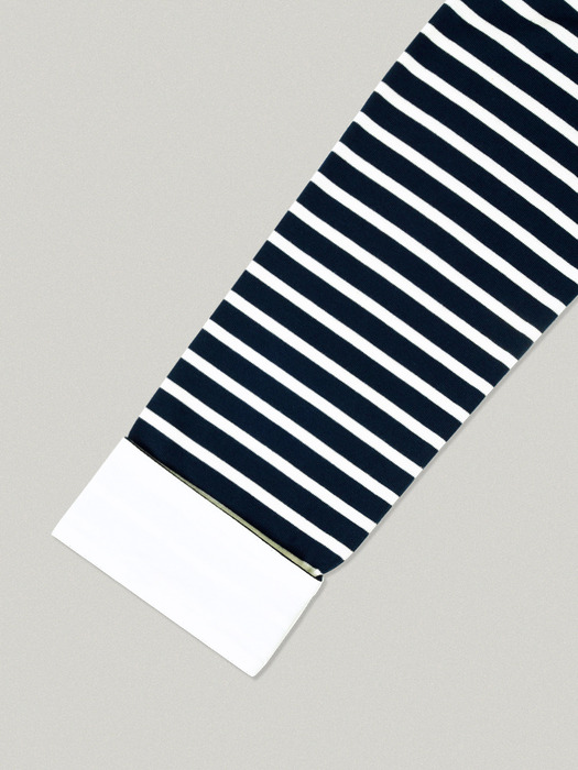 NUER STRIPE T-SHIRT IN [NAVY IVORY]