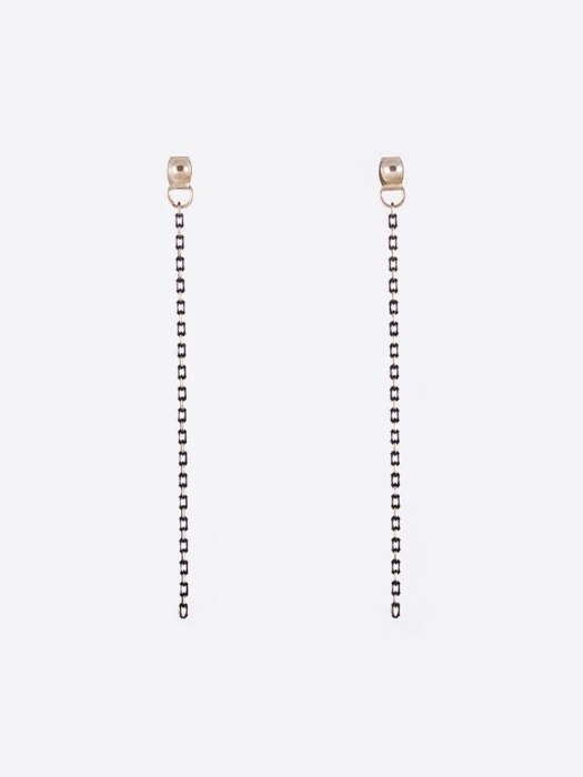 Black Gold Chain `drop` earring