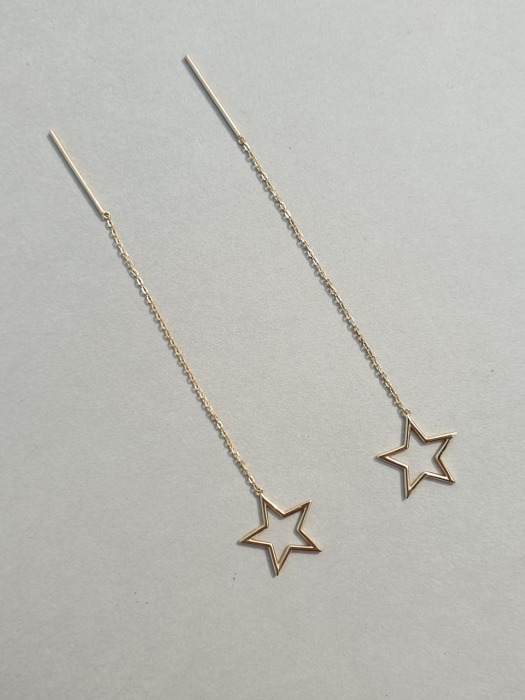 Star line 14k gold chain Earrings