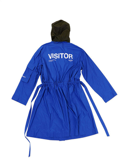 Blue Contrast Hood Visitor Rain Coat (Genderless)