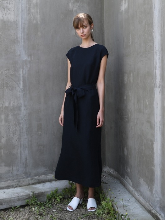 Linen Belted One-piece_Navy