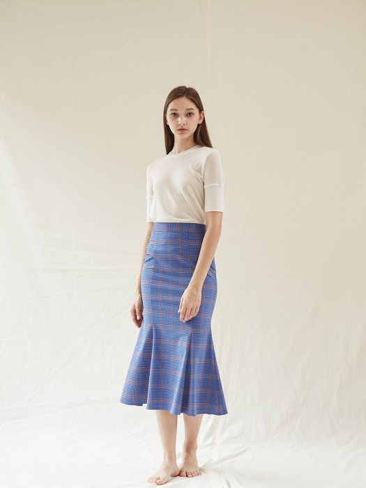 Rosh Check Skirt_Blue&Purple