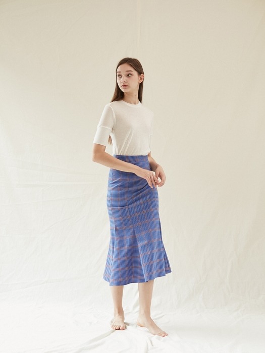 Rosh Check Skirt_Blue&Purple