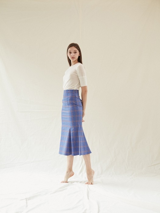 Rosh Check Skirt_Blue&Purple