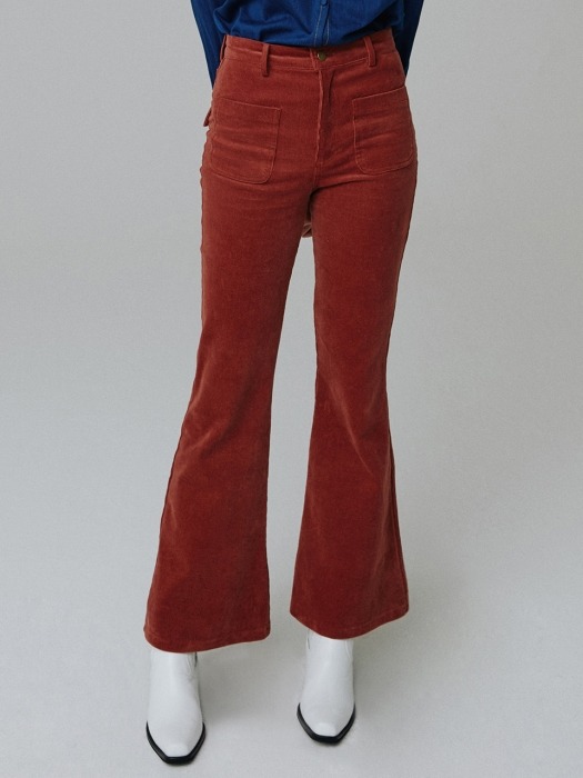 Corduroy pocket pants_pink brown
