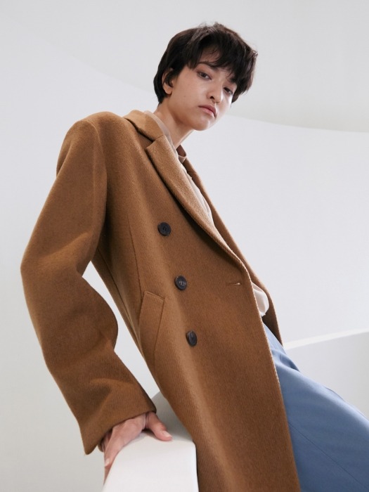 TWILL HALF COAT [CAMEL]