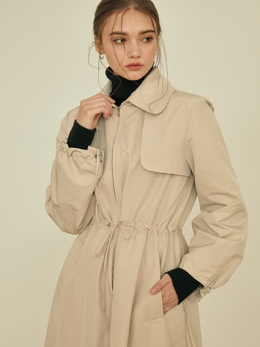 Latte string trench coat[beige]