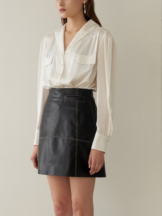 SIERRA Eco Leather Mini Skirt_Black