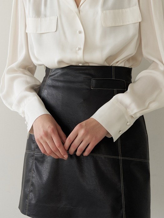 SIERRA Eco Leather Mini Skirt_Black