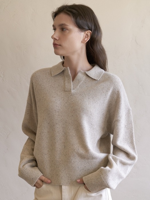 NEP Crop Collar Knit (Oatmeal)