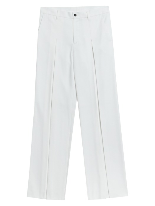 [ 19FW PT01-2 ] WHITE WIDE PLEATS PANTS