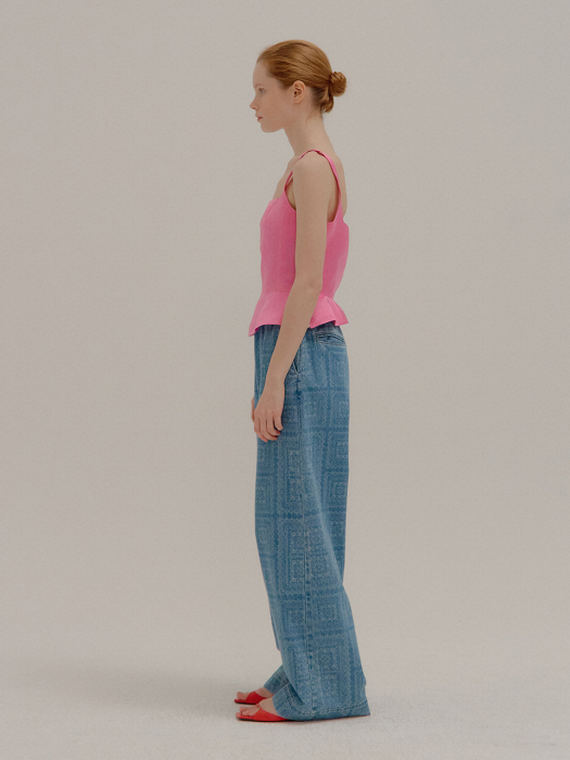 PAZ Trompe-loeil-printed Elasticated-waist Wide Pants
