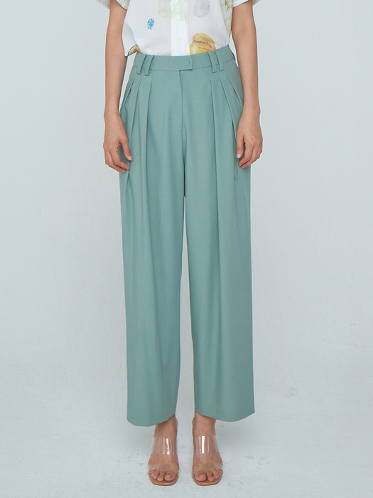 Zigzag Wide Trousers_Green