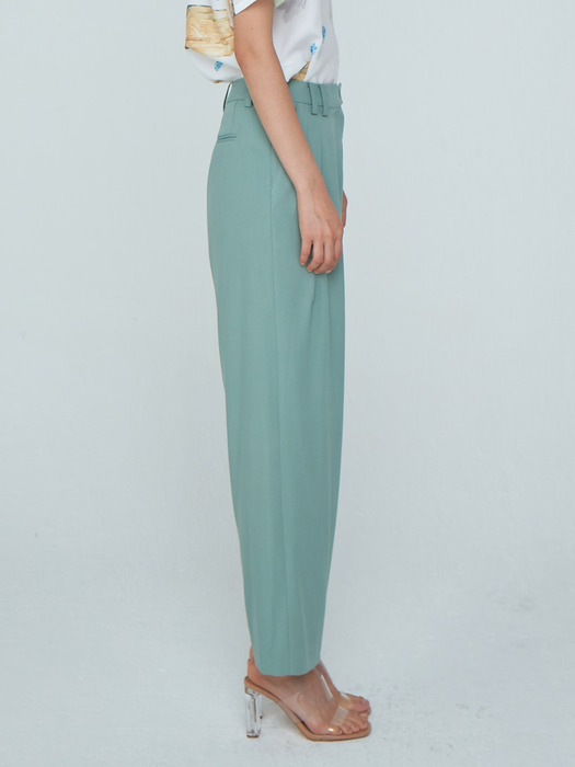 Zigzag Wide Trousers_Green
