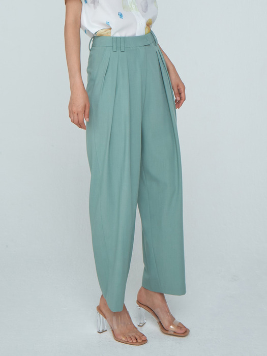 Zigzag Wide Trousers_Green
