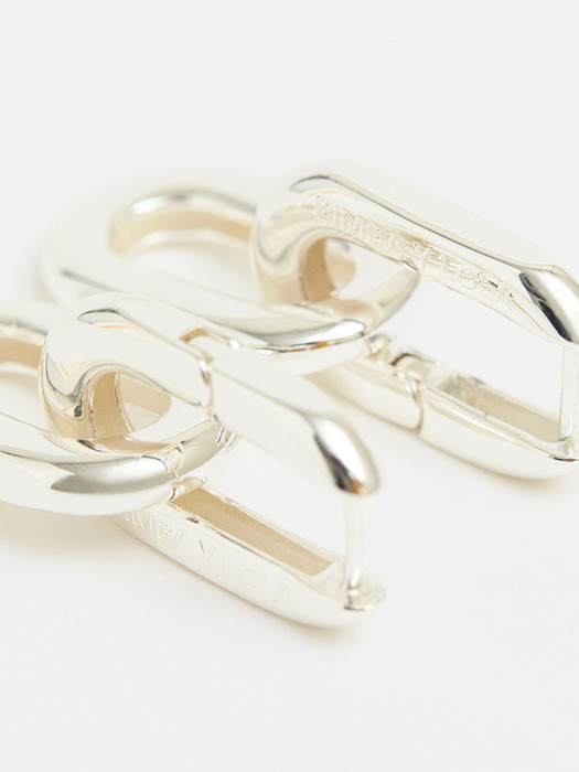 Silver double link earrings_B205AIW005SI